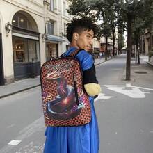 时尚男女通用背包，图案精美，大容量设计，适合高中生、大学生、户外旅行、通勤、校园使用，卡通风格，是送给朋友或孩子的圣诞礼物。 - 彩色 - 查看 10