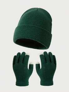 1 Pair Assorted Candy Color Men's Solid Touchscreen Gloves, Warm And Versatile For Autumn/Winter Daily Wear And Outings Winter Head Warmer