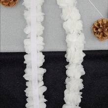 1米/39.37英寸3D雪纺蕾丝花，手持花卉装饰，适用于鞋子、帽子、服装DIY，也可作为服装配饰和泳装装饰。 - 酒紅色 - 查看 7