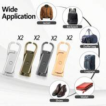 4 dây kéo kim loại có thể tháo rời, dây kéo thay thế (nâng cấp), dây kéo có thể tháo rời phù hợp cho hành lý, quần áo, áo khoác, ba lô, giày bốt, ví, áo khoác - Chống trộm - Khóa kéo an toàn - Linh kiện thay thế dây kéo - Nhiều màu - Xem 7