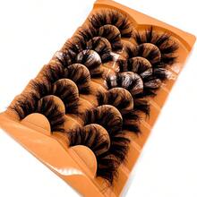 7 Pairs Mixed False Eyelashes Set, Looking Natural Faux Mink Lashes Include Cat Eye, Fluffy 3D Mink, Striped Styles - Black - View 5