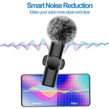 Wireless Lavalier Microphone For Phone IPad TypeC Lapel Mics Plug-Play 2.4G Ultra-Low Delay Built-In Noise Reduction Chip Working Time For Video Recording Interview Podcast Vlog