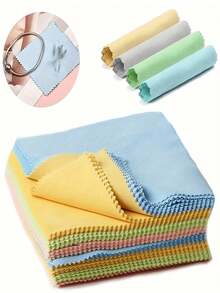 10 piezas de paño de limpieza de microfibra, adecuado para gafas, joyas, pantallas de computadora, tabletas, teléfonos, teclados, escritorios, ideal para Halloween, Navidad