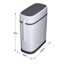 AceHome 14L Slim Plastic Waste Bin With Built-In Toilet Brush - Default - View 4