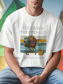 YES I AM A THRIFTAHOLIC NO I DO NOT NEED HELP T shirt Uomo Moda Casual Divertente Regalo Creativo Streetwear Comodo Alta Qualità Offerta Esclusiva Promo Speciale
