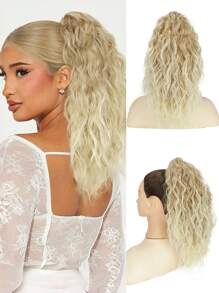 Extension de queue de cheval, extension de queue de cheval de 26 pouces à pince pour femmes, cheveux longs synthétiques bouclés et ondulés, extension de cheveux à clipser pour utilisation quotidienne et fête
