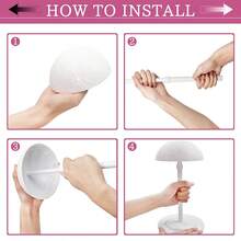 1个可调节高度假发支架，便携式假发展示架，防滑假发支架（女士专用） - 彩色 - 查看 3