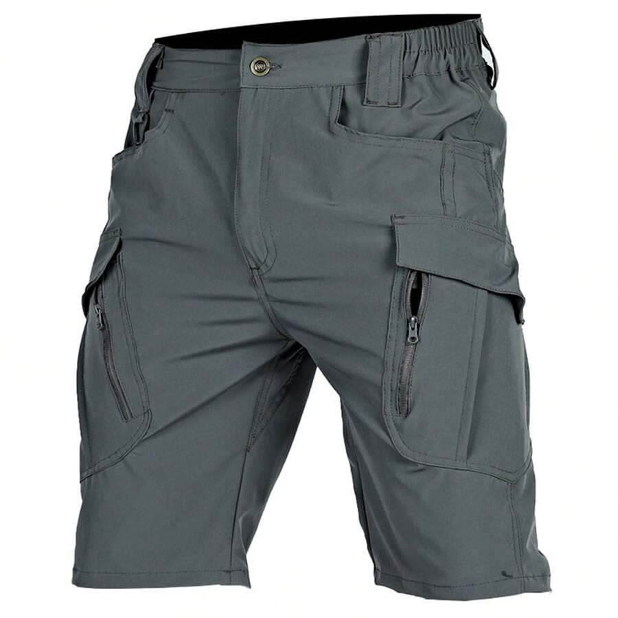 Pantalones Cortos Tácticos A Prueba De Agua Rápidos X9  Muchos Bolsillos,Bermudas Pantalones Cortos Tácticos Militares Impermeables - Gris - Ver 1