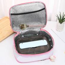 Sanrio 1 szt. Torba na lunch z motywem kreskówki Sanrio, Kuromi, Hello Kitty, My Melody, wielokrotnego użytku, składana, przenośna, odpowiednia do szkoły, pracy, pikniku, na zewnątrz, z powrotem do szkoły