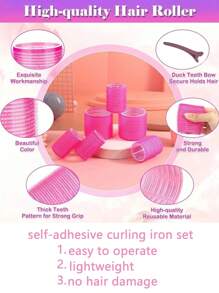 10 Pcs Jumbo Hair Curlers Rollers Large Hair Rollers With Clips, Self-Grip Hair Curlers, Suitable For Long/Medium/Short Hair, Bangs, Diy Curlers 2.36in,1.9in,1.53in,Mother's Day Valentine's Day Couple Gift Essential Curling Tools For Families ,Hair Styling Tools