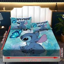 Disney Juego de sábanas de 3 piezas Disney - 1 sábana ajustable, 2 fundas de almohada (1*Sábana ajustable, 2*Fundas de almohada, Sin acolchado), Elegante, suave y cómoda, adecuada para dormitorios familiares, habitaciones de invitados, uso universal en todas las estaciones
