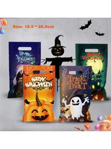 50 个全新万圣节糖果袋、节日派对手持礼品袋、OPP 袋，“万圣节快乐！”