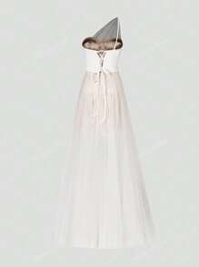 Faeriesty Elegante vestido de novia clásico con escote corazón de un hombro, intrincado corpiño de encaje y falda de tul fluida - Vestido de boda romántico para ceremonias en iglesia, jardín, playa y salón de baile