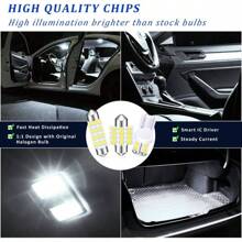 Car LED Bulbs 24 Pcs, Auto Super Bright Warm White 6500K Festoon Bulb Kit T10 31mm 42mm, Universal Lights Interior Replament Acssories For Dome Map Door Linse Light(White)