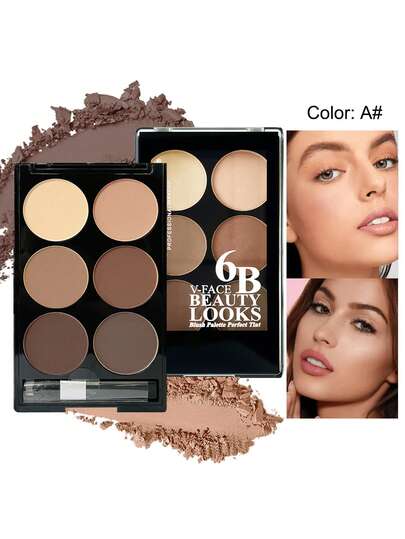 6色啞面修容粉v-face精華輕巧修容粉