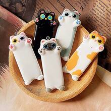 5/10 件可爱卡通猫树脂吊坠 | 色彩缤纷、俏皮的动物饰物，适用于 DIY 珠宝、钥匙扣和工艺品 | 表面光滑的树脂，猫咪配饰 - 随机混合