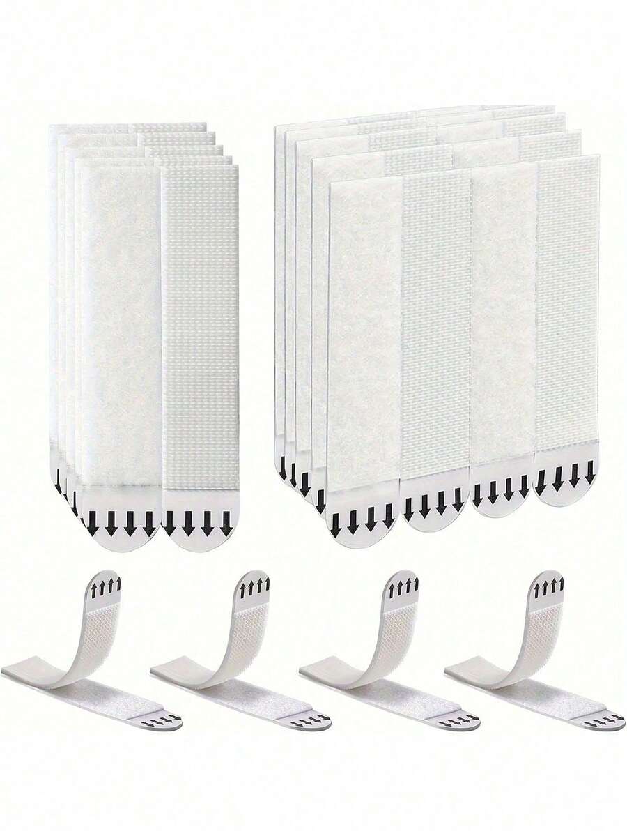 48/24条装重型聚酰胺相框挂条，无损粘贴式挂环，适用于石膏板墙面，非常适合照片和情人节装饰，是节日季的理想之选，无需钻孔，双面可移除墙钩，适用于相框和艺术品。