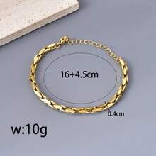 1 件串饰珠宝，串饰手链，不锈钢条纹金色手链，适合女性的礼物，日常佩戴 - 黃色 - 查看 6