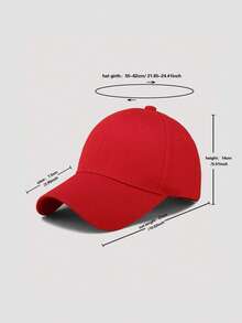 1pc Red Minimalist Casual Baseball Cap, Adjustable Size, Soft Sweatband, Fashion Lightweight Sun Protection, Versatile Classic Style, Suitable For Parties, Vacations, Outdoor Activities, Daily Wear, Perfect Gift For Family And Friends - Red - View 4