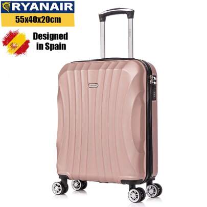 Mala de cabine ABS 55x40x20 cm (44L) - Malas de viagem pequenas e leves de 20 polegadas - Turquesa/Prata/Azul-marinho/Amarelo/Ouro rosa/Vermelho/Roxo/Preto/Hortelã/Verde