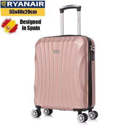 Walizka kabinowa ABS 55x40x20cm (44L) - małe lekkie walizki podróżne 20 cali - turkusowy/srebrny/granatowy/żółty/różowe złoto/czerwony/fioletowy/czarny/miętowy/zielony