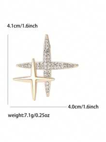 1pc Fashionable Metal Starburst Brooch, Suitable For Daily Wear By Women
