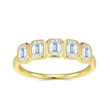 1件2.0毫米莫桑石戒指，18k镀金，椭圆形切割设计，优雅璀璨，男女皆宜，适合日常佩戴或特殊场合佩戴。低致敏性，无镍，闪耀宝石首饰。适合订婚、结婚戒指、宴会、派对、节日、周年纪念、生日礼物。附有GRA证书。 - 金色 - 查看 7