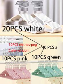 10/15/16/18/20/30/40pcs Set Simple & Elegant Coated Thickened Garment Hangers, Lightweight Portable Adult Clothes Hangers With Anti-Slip & No Trace Design, Suitable For Home Laundry, Lingerie Storage, Preventing Messy Clothes, Christmas Outfit Organization