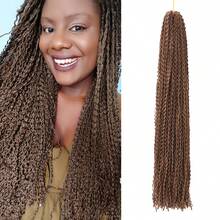 长款波浪卷曲微型ZIZI盒式辫子，扭曲高端合成钩编波浪微型非洲小3S盒式辫子，适合女性和女孩 - 彩色 - 查看 22