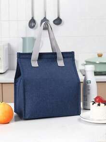 1 件可重复使用的保温午餐袋，厚铝箔午餐盒袋，适用于教室、大学、厨房储存和整理、厨房配件、办公室、学校、圣诞礼物