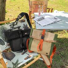 حقيبة كتف/حقيبة عبر الجسم مصنوعة من قماش النايلون المقاوم للماء، بتصميم بسيط وخفيف الوزن، حقيبة كانفاس ذات سعة كبيرة