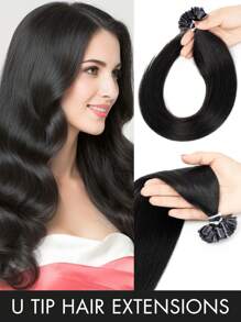 50 Strands U-Tip Hair Extensions 100% Real Human Hair Remy Quality Keratin Hot Fusion Straight Natural Soft Black Brown Blonde Highlights 12/16/20 Inch 30g Per Pack For Women All Ethnicities, Versatile Hair Styling | Natural Appearance | Highlighted Hair Strands, Hair Accessories