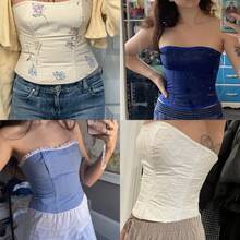 Strapless Corset Multiple Sizes Sewing Patterns,1:1 Scale Basic Women's Garment Sewing Patterns,Sewing Patterns For Beginners And Sewing Patterns,Apparel Making Templates,Handmade Garment Sewing Patterns - Brown - View 6