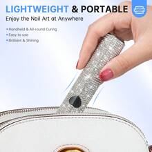 CHRISTINE SHELLY Portable Handheld Professional Nail Lamp, Nail Polish Glue Drying And Curing, 300mah Battery, Battery Storage Use, Mini Portable, Suitable For Home, Vacation And Professional Salon Use, Gift, White - 白鑽 - 查看 7
