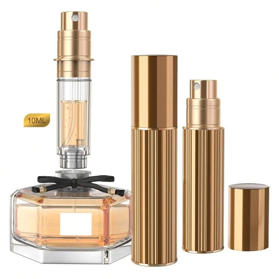 10ml Perfume Atomizer Travel Refillable,Bottom-Filling Fragrances Perfumes Bottle,Mini Dispenser, Portable Sprayer Pocket Size For Women Men Cruise Car Trip Gift 0.34oz 1-Gold-10ml - 彩色 - 查看 1