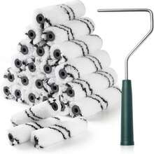 CoatPro Twools Microfiber Paint Roller Covers, 24 Pack Paint Roller 4 Inch (3_8 Inch Nap), Paint Roller Frame, Small Paint Rollers For Painting Walls, Home Improvement Paint Supplies