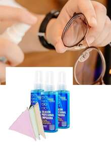 IMPORTEEK Kit De Limpieza Para Lentes 3 Liquido + 3 Paño - Multicolor - Ver 4