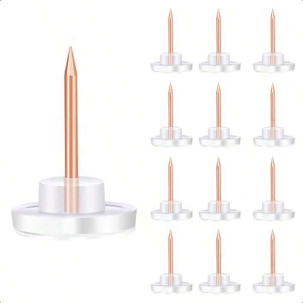 120 Count Push Pins Clear Thumb Tacks Golden Steel Point And Plastic Head Pins And Tacks Flat Rosegold Thumb Tacks For Walls Bulletin Board Cork Board Rose Gold
