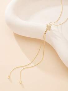 1 pezzo Collana a lariat con farfalla in argento sterling 925, accessorio gioiello di design di nicchia stratificato e indossabile