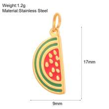 1 Pc Fashion Jewelry Compact Pendant Cherry Strawberry Mango Watermelon Stainless Steel Fruit DIY Women's Vacation Beach Accessories And Accessories