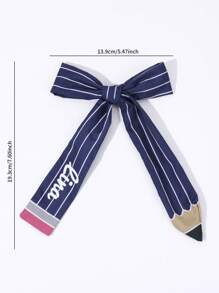 1 pezzo Fiocco per capelli personalizzato per il ritorno a scuola per ragazze, fiocco per forniture scolastiche con nome personalizzato e lunga coda, accessori carini per capelli per ragazze, regali per la laurea, regali per la festa degli insegnanti, fermaglio per capelli personalizzato