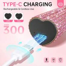 CHRISTINE SHELLY UV Light For Gel Nails, Handheld UV Nail Lamp, Portable LED Nail Lamp, Mini Nail Dryer, USB Nail Light For Fast Curing, Pink - 粉紅色鑽石 - 查看 4