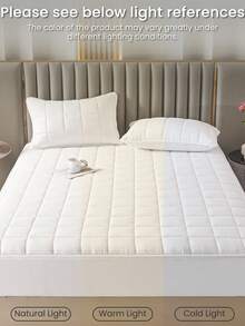 1 tấm bảo vệ nệm chống thấm nước 6 mặt có khóa kéo, ga trải giường chần bông êm ái, phù hợp với nệm dày 15cm/6", thích hợp cho giường đơn, đôi, cỡ Queen, cỡ King, thoáng khí, không gây tiếng ồn, chống bụi, màu trắng, thân thiện với da, có thể giặt, tấm bảo vệ nệm cao cấp có khóa kéo, trang trí nhà cửa lý tưởng, quà tặng ngày lễ hoàn hảo. - Trắng (ga trải giường cao 15cm) - Xem 7