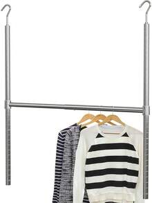 SimpleHouseware Adjustable Closet Hanging Rod Chrome - cromo - Ver 13