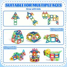 40/80/100 Pcs Children Magnetic Building Blocks Set, STEM Educational Construction Toys, ABS Material, Develop Kids' Hands-On Ability, Creative Learning Puzzle Gift