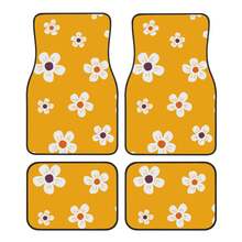 4pcs Car Floor Mats, Cute Pink Floral Design, Durable Polyester Material, Easy To Clean, Front And Rear Mats, For Full Car Interior Protection, Automotive Interior Accessories,Car Women Accessories,Car Mats - one-size - View 16