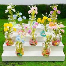1pcs Random Bottom & Floral Design Super Bright Glow In The Dark Vase, Artificial Flowers, Creative Car Dashboard/Desk Glass Decor - Nhiều màu - Xem 9