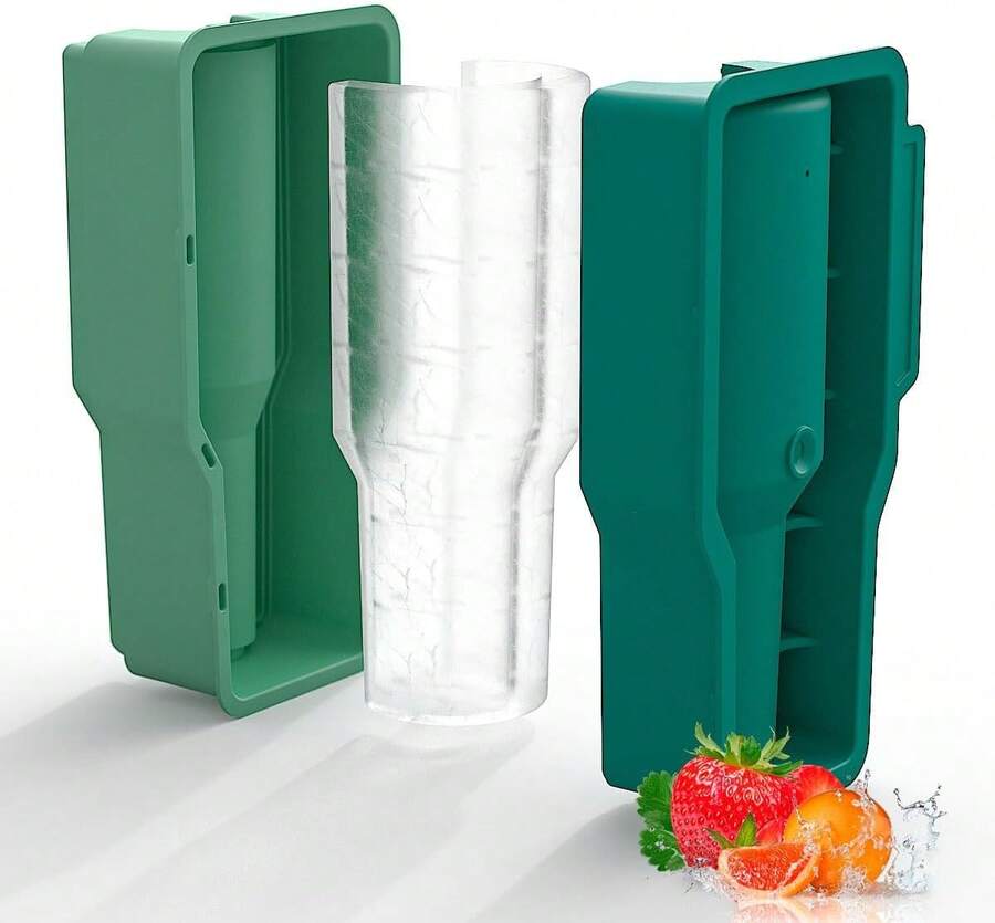 Silicone Ice Cube Tray Easy To Release, No-Spill Design Keeps Drinks Cold All Day Flexible & Durable Perfect For Cocktails, Iced Coffee & More Green,7798480 - 軍綠色 - 查看 1