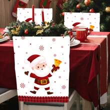 4 piezas/6 piezas/280 piezas Fundas para sillas navideñas, fundas para sillas con diseño de Papá Noel y campanas, decoraciones navideñas para fiestas, fundas para sillas de Navidad para interiores y exteriores, suministros para fiestas navideñas, adecuadas para reuniones familiares navideñas, decoración de ambiente para fiestas festivas, regalos, decoración temática de restaurante, fundas para respaldos de sillas de lino, decoración estacional para el hogar, fundas para sillas resistentes a la suciedad, fundas para sillas de comedor navideñas