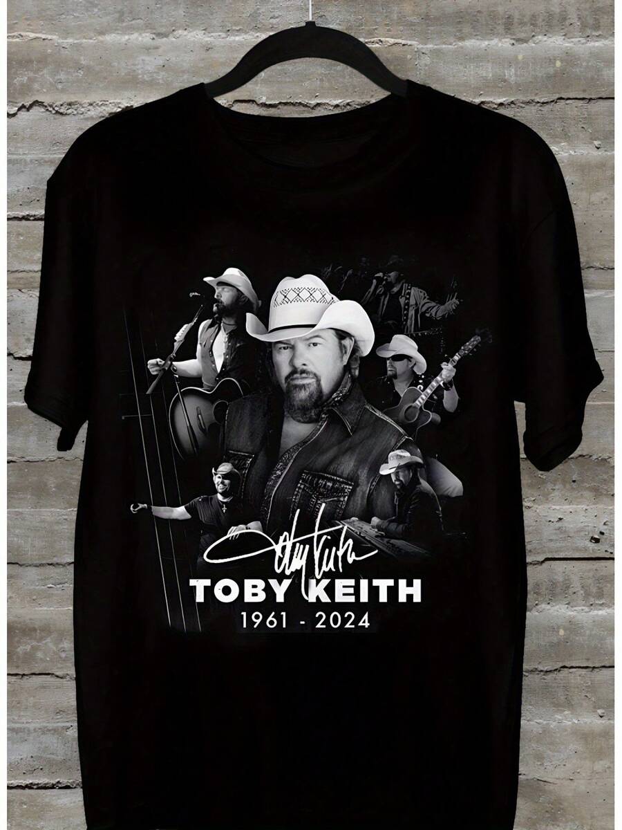 Colección Rara En Memoria Toby Keith 1961-2024 Camiseta de Regalo Unisex de Todas las Tallas - Negro - Ver 1